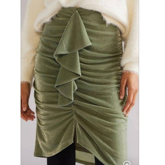 Anthropologie X Mare Mare Ruched Shimmer Skirt - Picture 2 of 11